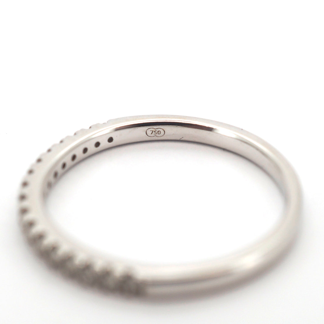 Ladies 18ct White Gold Straight Set Ring (Size M) - 511150