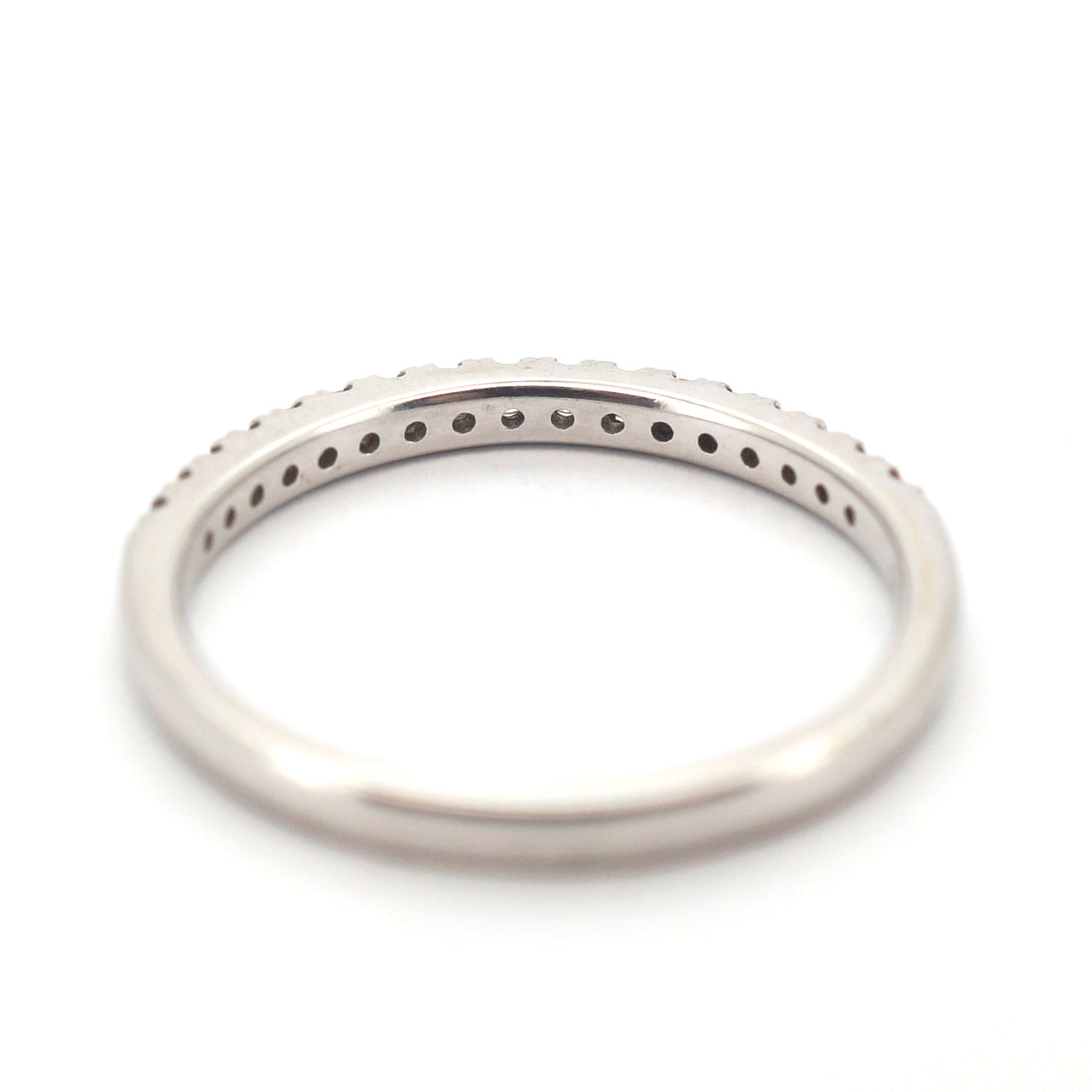 Ladies 18ct White Gold Straight Set Ring (Size M) - 511150