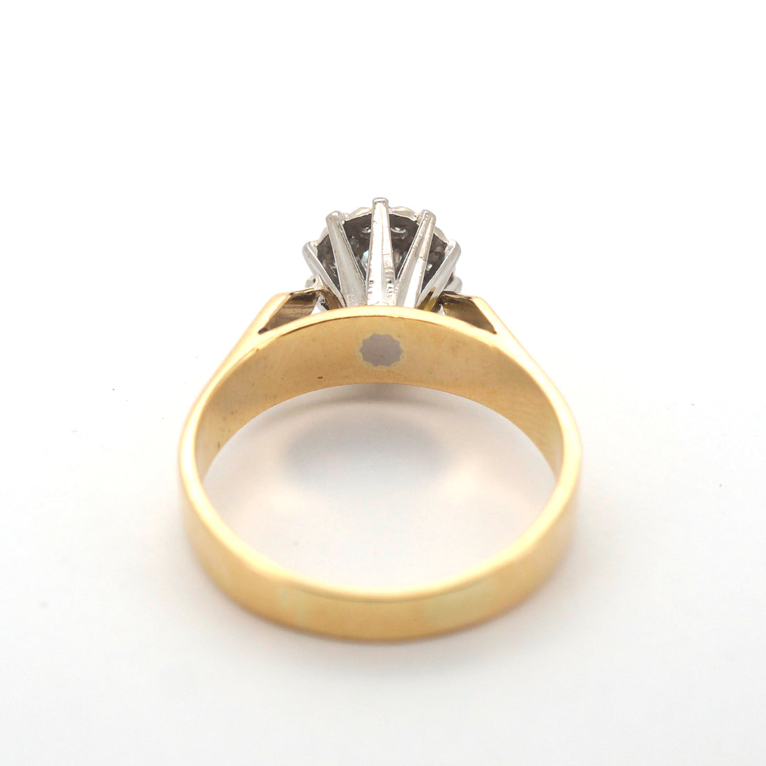 Mens 18ct Yellow & White Gold 11 Diamond Cluster Set Ring (Size O) - 507308