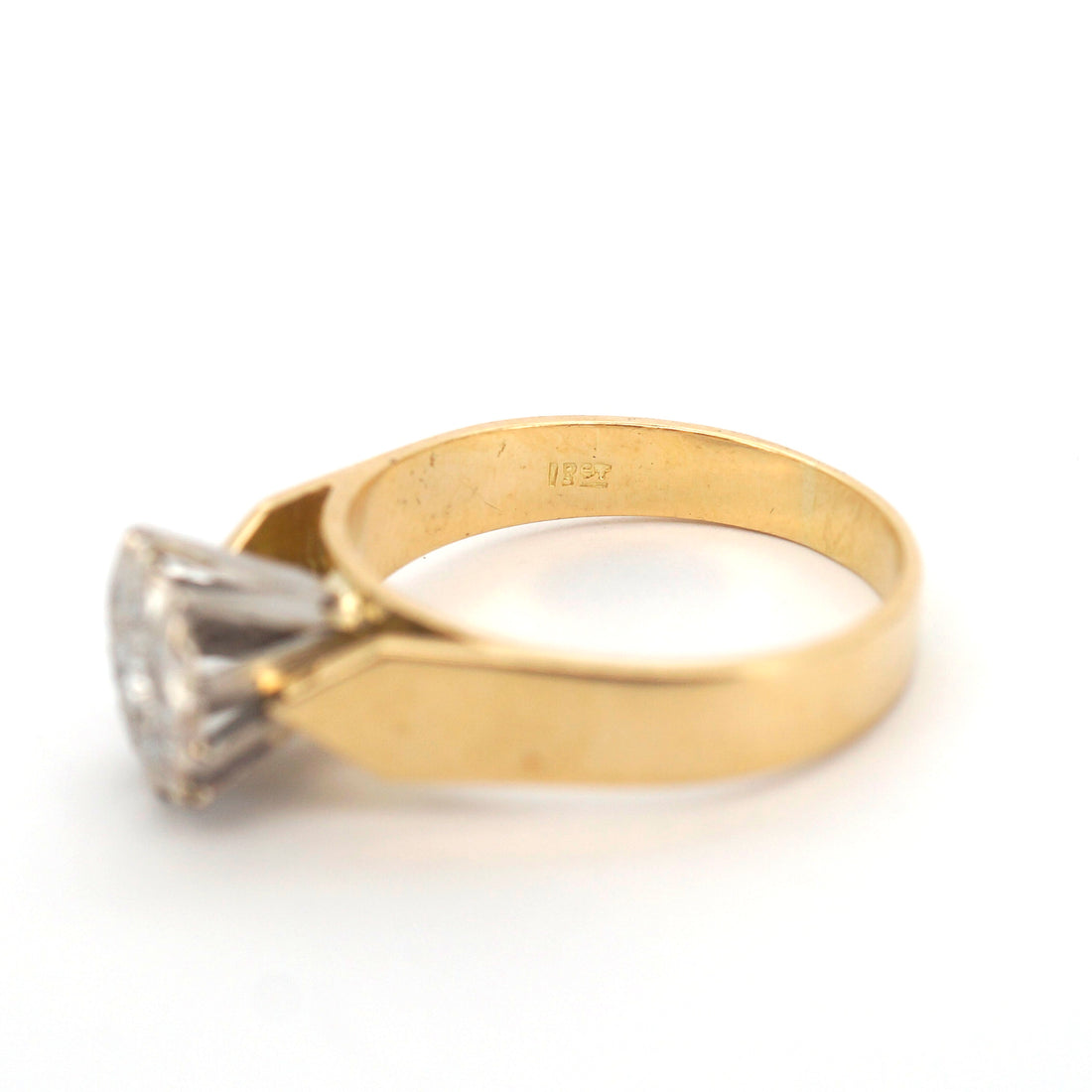 Mens 18ct Yellow & White Gold 11 Diamond Cluster Set Ring (Size O) - 507308