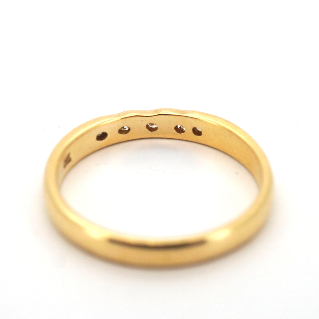 Unisex 18ct Yellow Gold 8 Straight Set Diamond Wedding Ring (Size S, 3.82g) - 506452-1