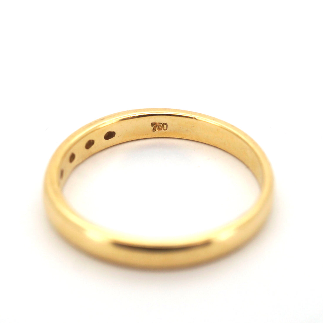 Unisex 18ct Yellow Gold 8 Straight Set Diamond Wedding Ring (Size S, 3.82g) - 506452-1