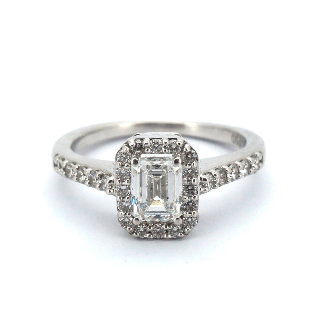 Unisex 18ct White Gold Diamond Engagement Ring (Size K) - 253977