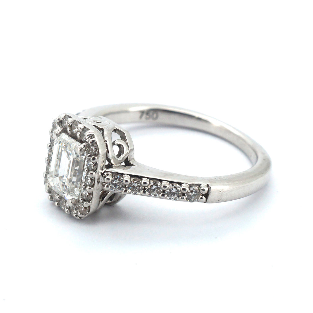 Unisex 18ct White Gold Diamond Engagement Ring (Size K) - 253977