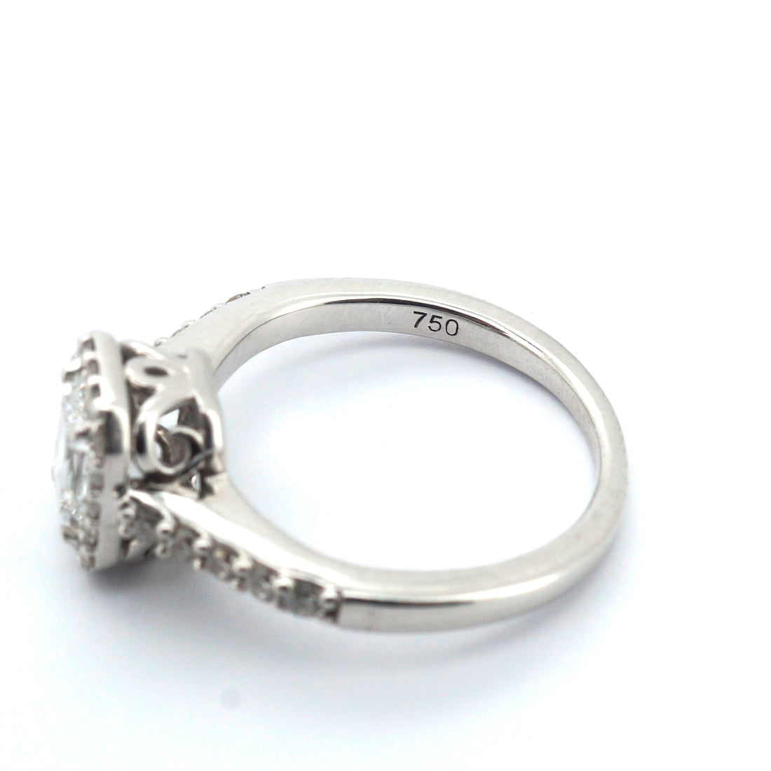 Unisex 18ct White Gold Diamond Engagement Ring (Size K) - 253977