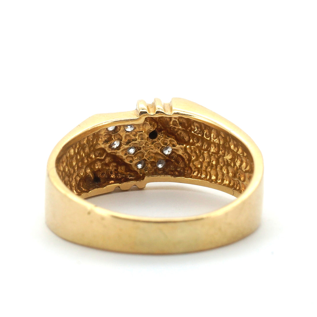 Unisex 18ct Yellow Gold & Synthetic Sapphire Ring (Size R 1/2) - 510972