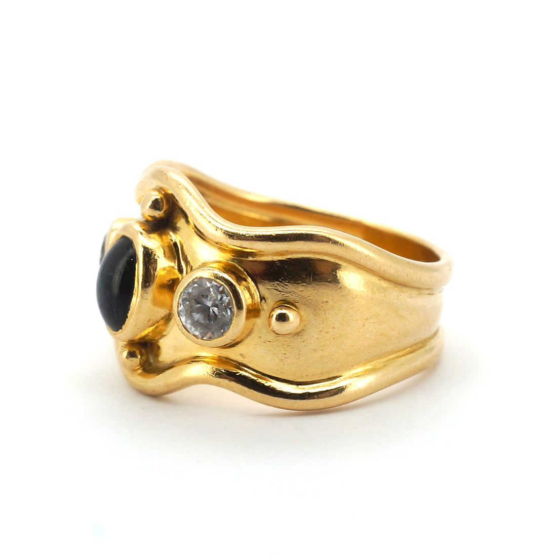 Ladies 18ct Yellow Gold Dress Ring (Size L) - 512523