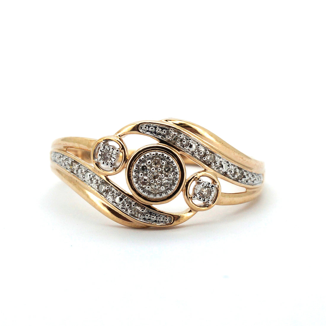 Ladies 18ct Yellow Gold & Diamond Ring (Size O) - 512490