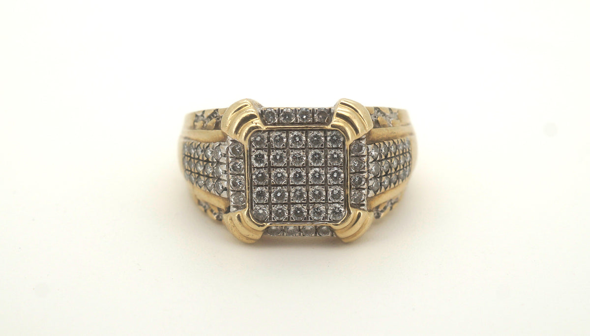 Men's 9ct Yellow Gold 71 Diamond Ring (Size W 1/2) - 503303