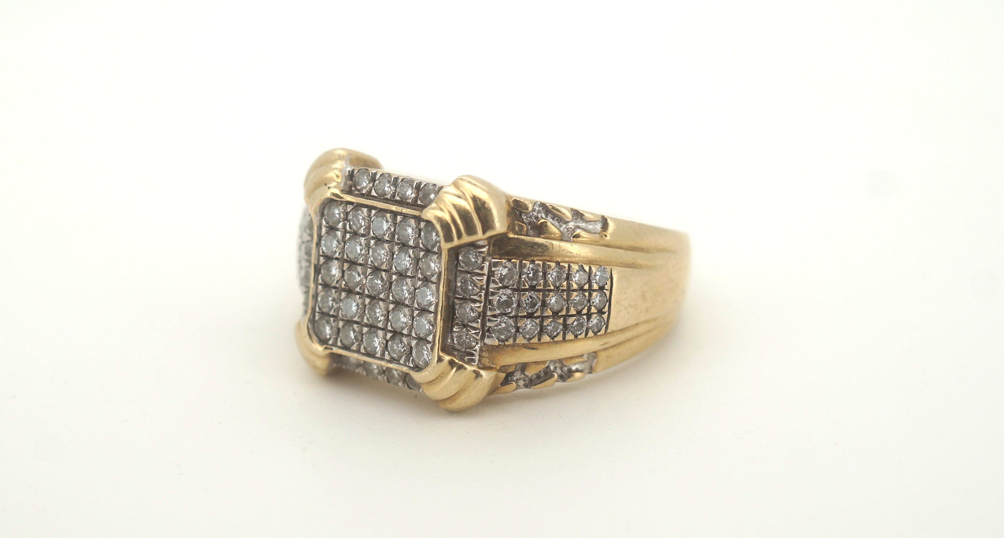 Men's 9ct Yellow Gold 71 Diamond Ring (Size W 1/2) - 503303