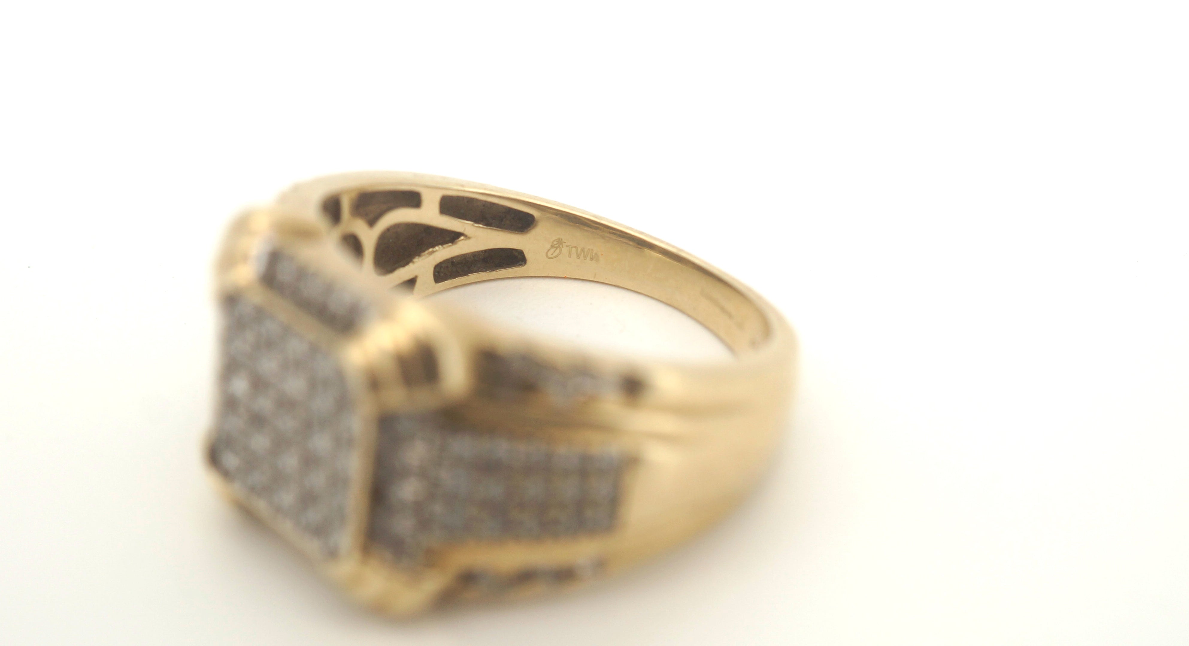 Men's 9ct Yellow Gold 71 Diamond Ring (Size W 1/2) - 503303