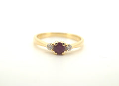 Ladies 18CT Solid Yellow Gold Ruby Ring (Size K) - 505334