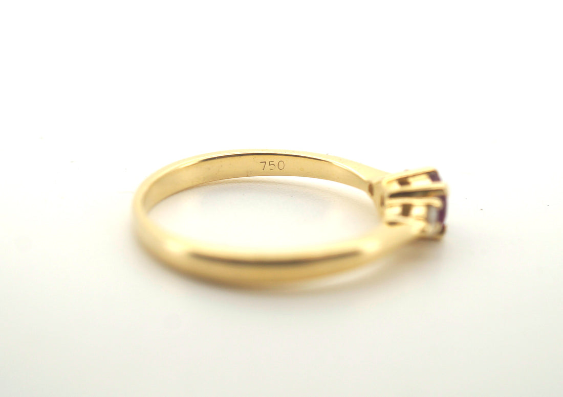Ladies 18CT Solid Yellow Gold Ruby Ring (Size K) - 505334
