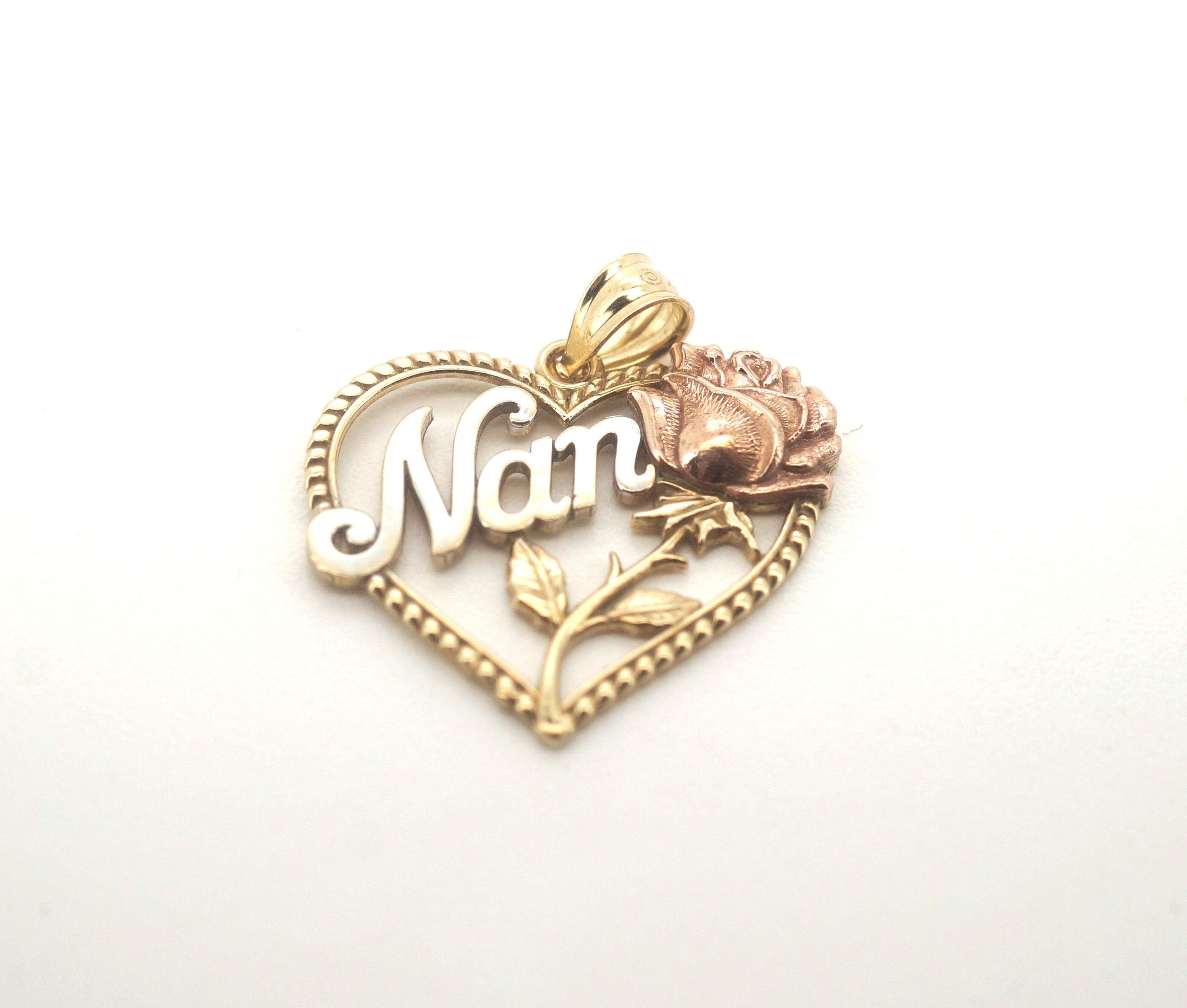 Ladies 9ct Yellow, White & Rose Gold "Nan" Pendant - 504361