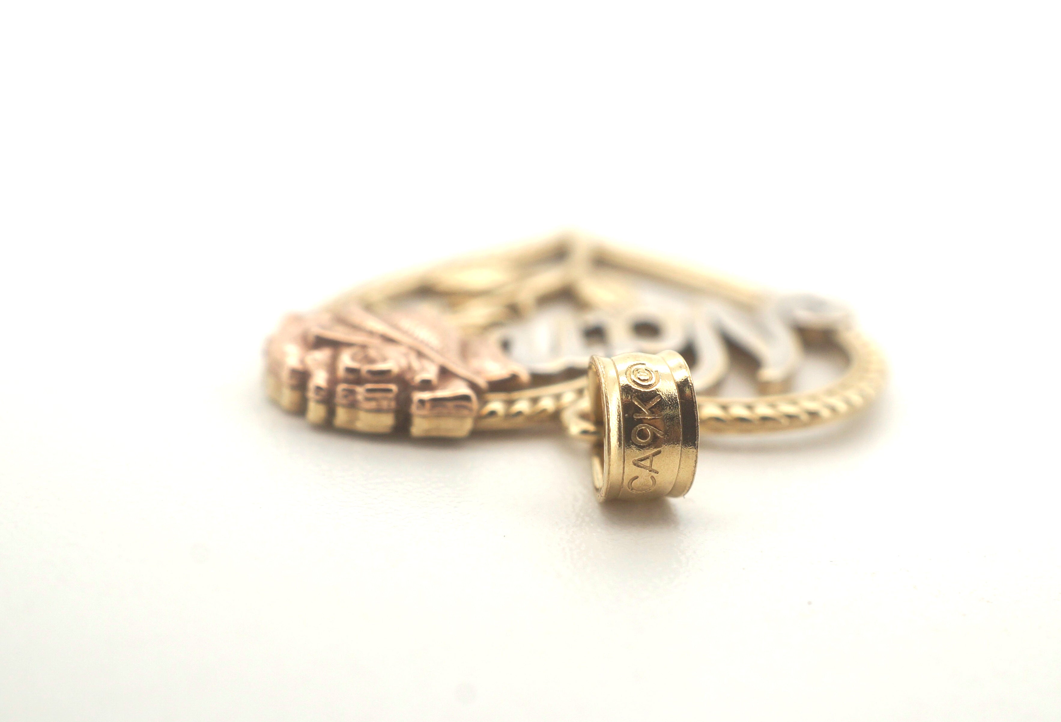 Ladies 9ct Yellow, White & Rose Gold "Nan" Pendant - 504361
