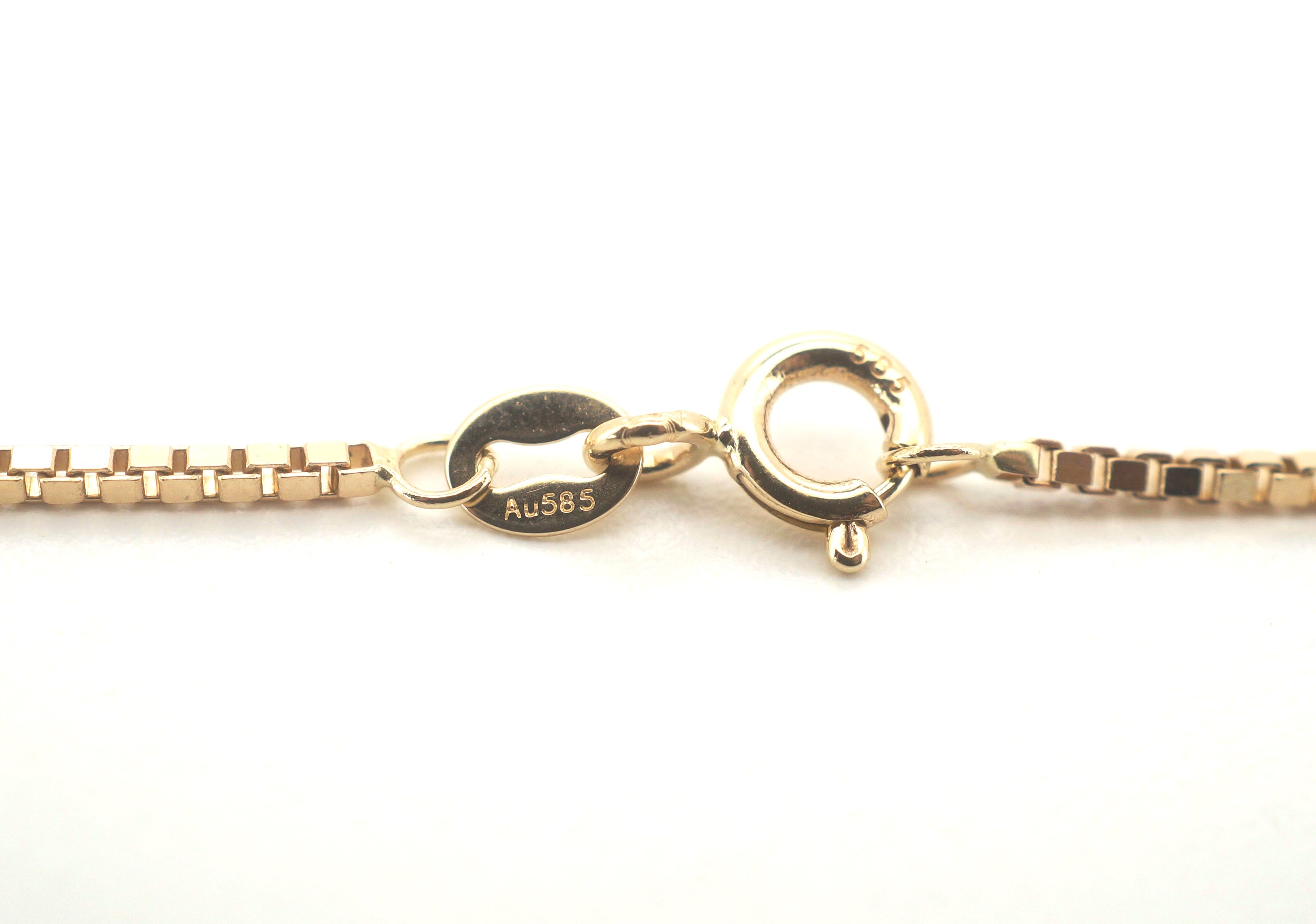 Ladies Solid 14CT Yellow Gold Box Link Neclace (65cm, 6.32g) - 505340