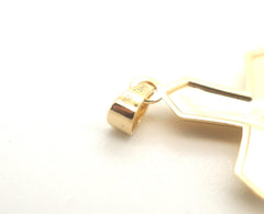 Solid 18CT Yellow Gold Cross Pendant With Green Stone (2.79g) - 505340-1