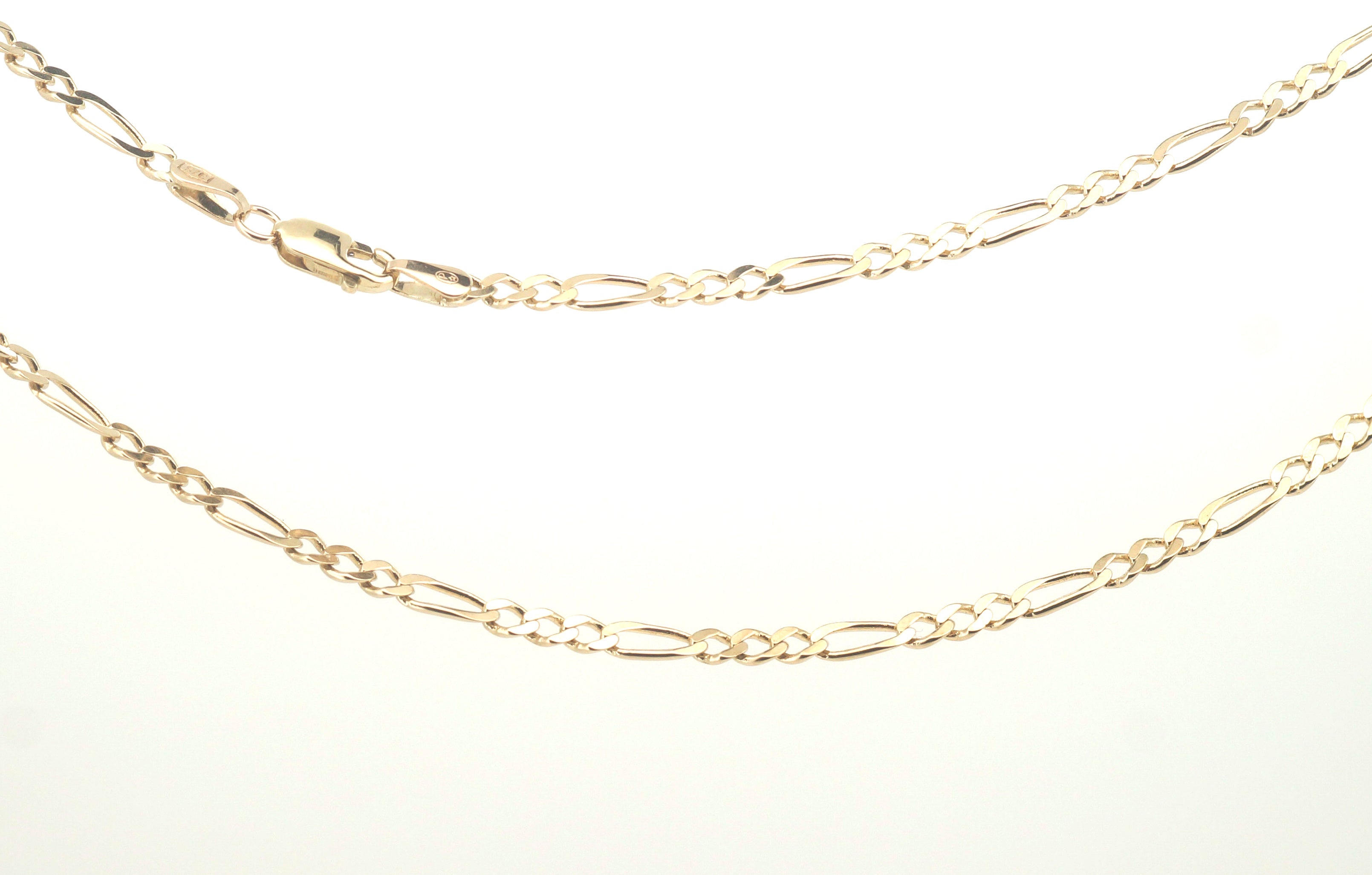Unisex 9ct Yellow Gold Figaro Link Necklace (52cm) - 504597