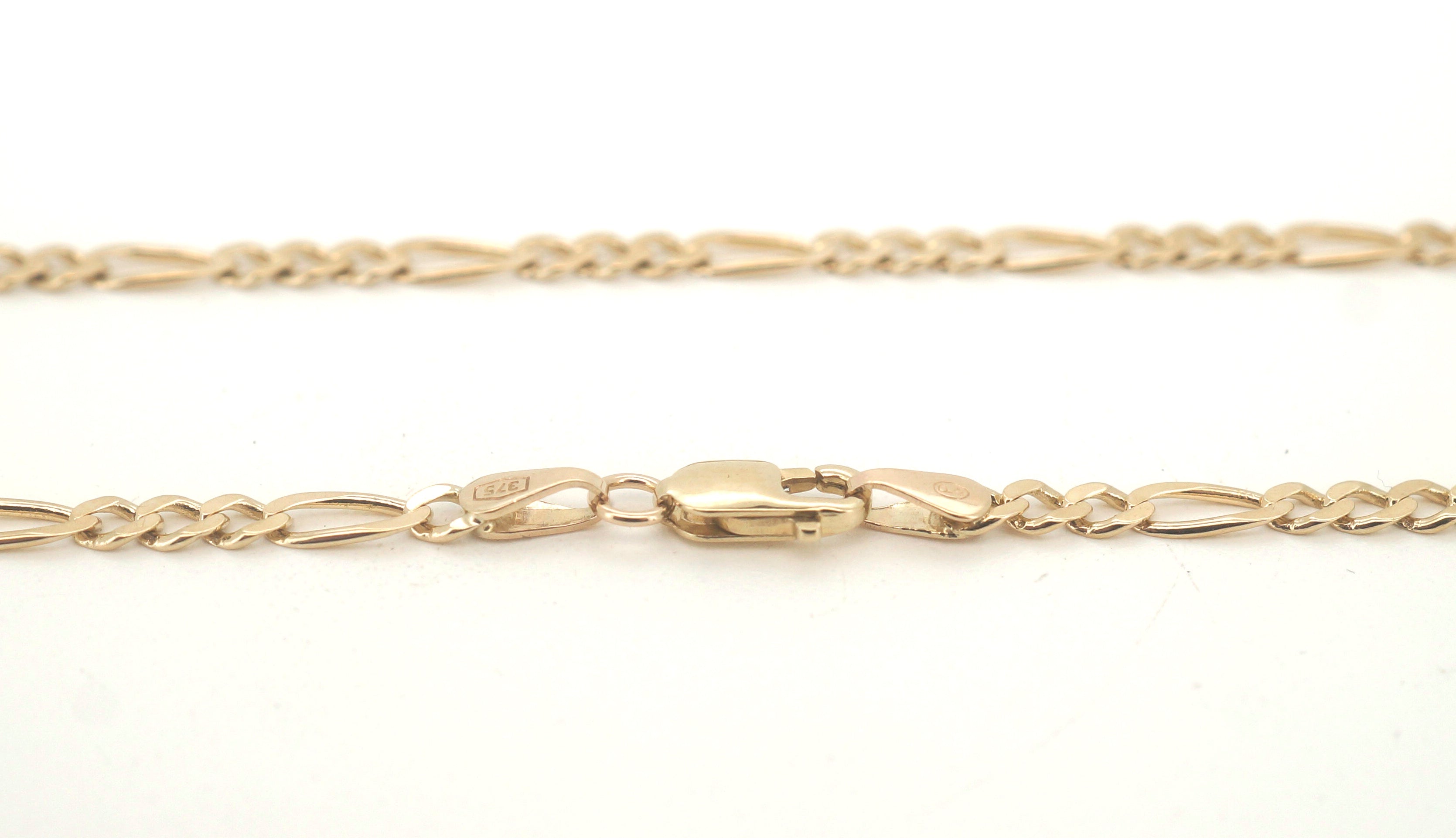 Unisex 9ct Yellow Gold Figaro Link Necklace (52cm) - 504597