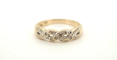 Unisex 9ct Yellow & White Gold Diamond Ring (Size O) - 504831