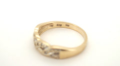 Unisex 9ct Yellow & White Gold Diamond Ring (Size O) - 504831