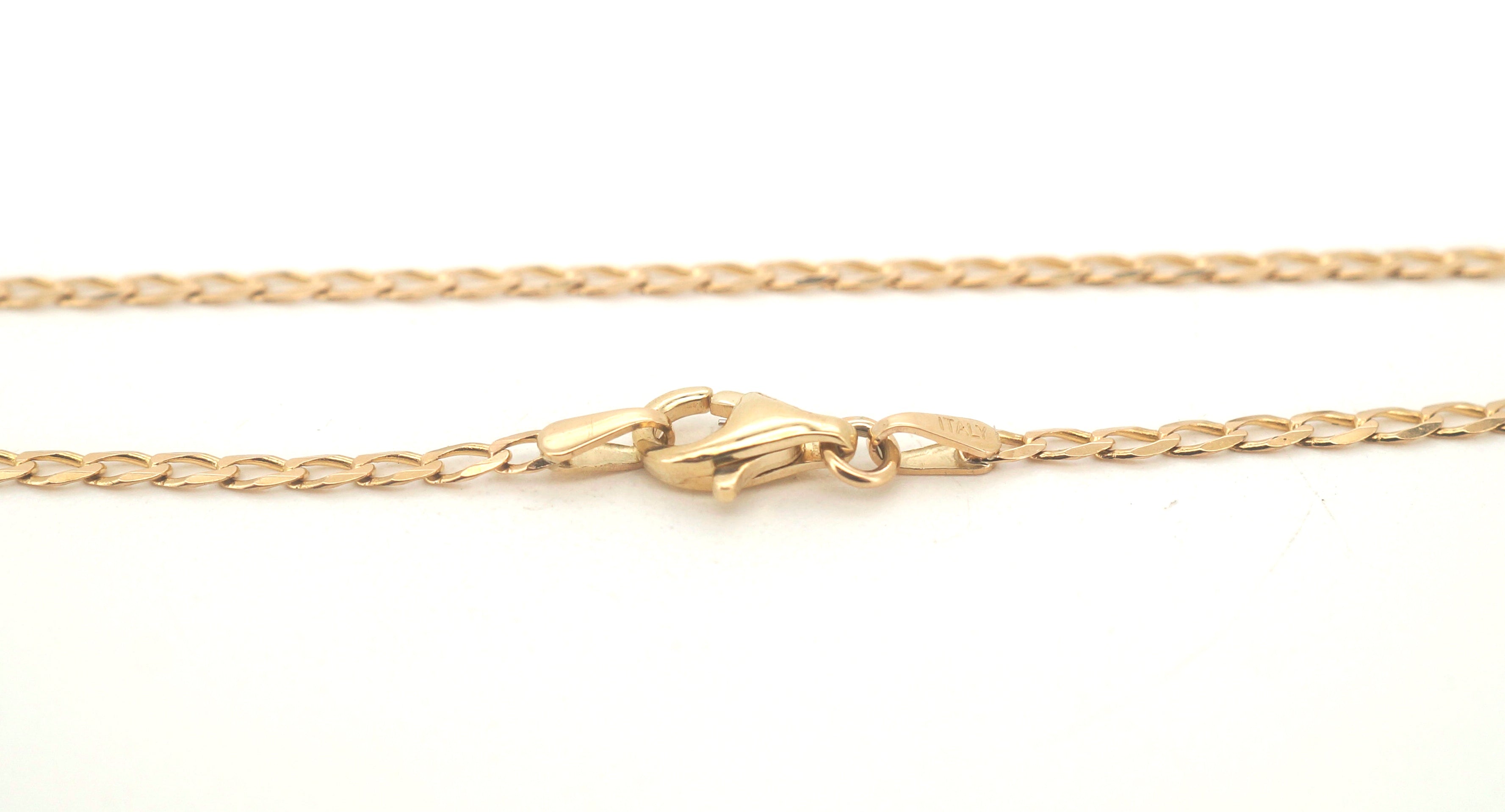 9ct Yellow Gold Curb Link Necklace & "C" Pendant (42cm) - 502510