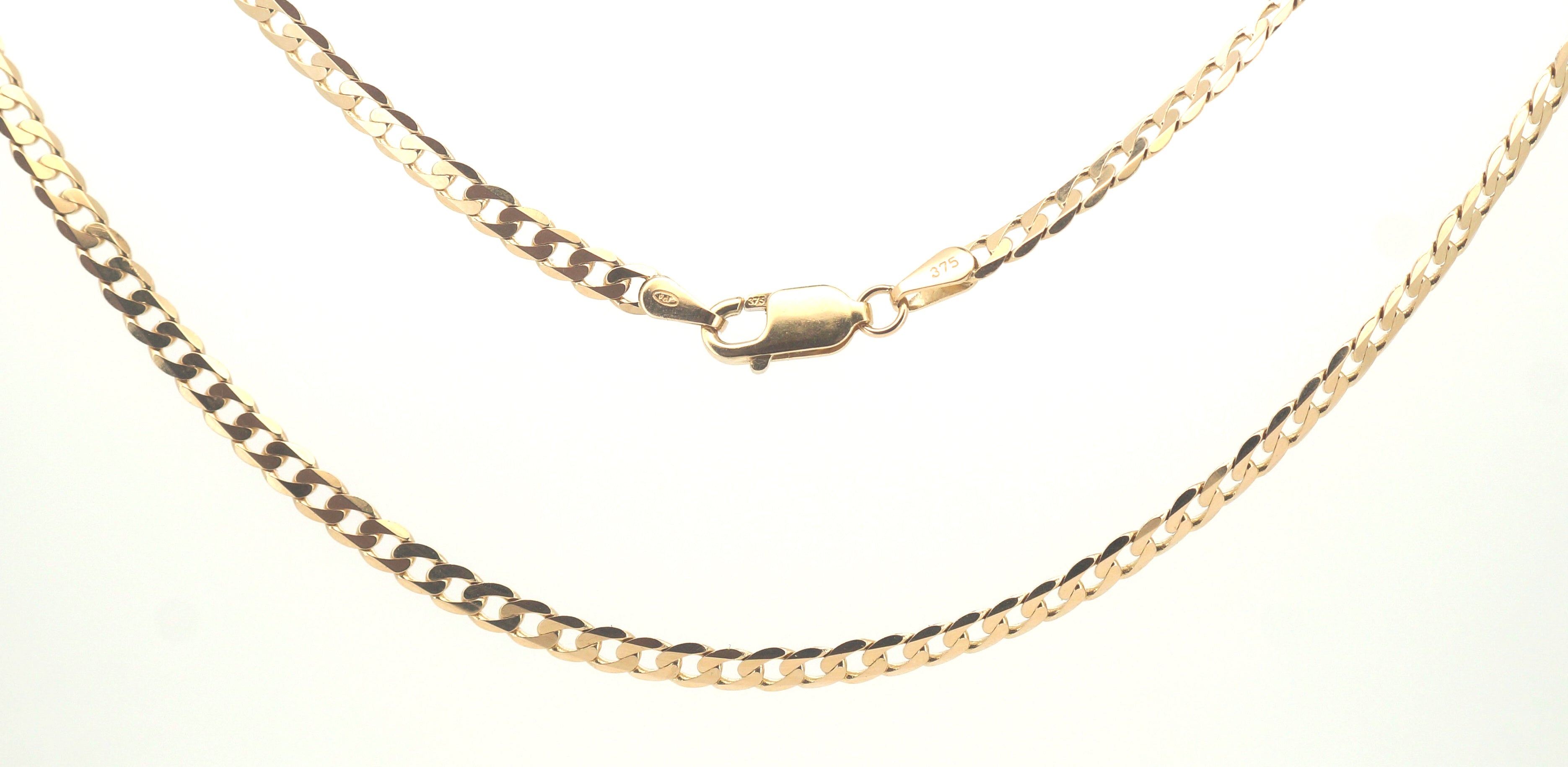 Unisex 9ct Yellow Gold Curb Link Necklace (55cm) - 504751