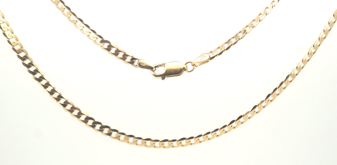 Unisex 9ct Yellow Gold Curb Link Necklace (55cm) - 504751