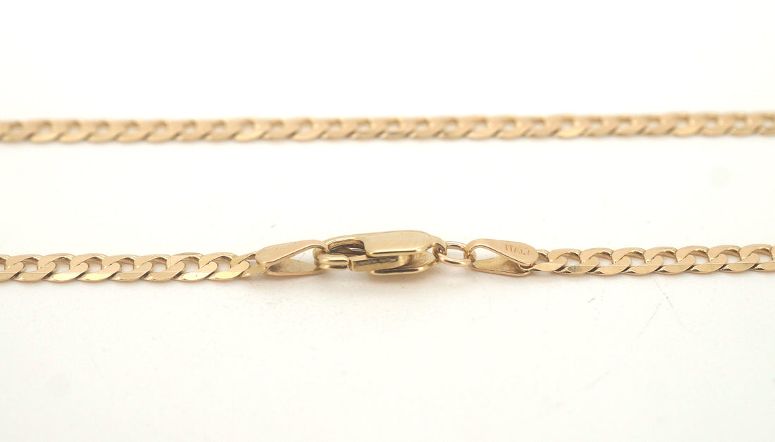 Unisex 9ct Yellow Gold Curb Link Necklace (55cm) - 504751