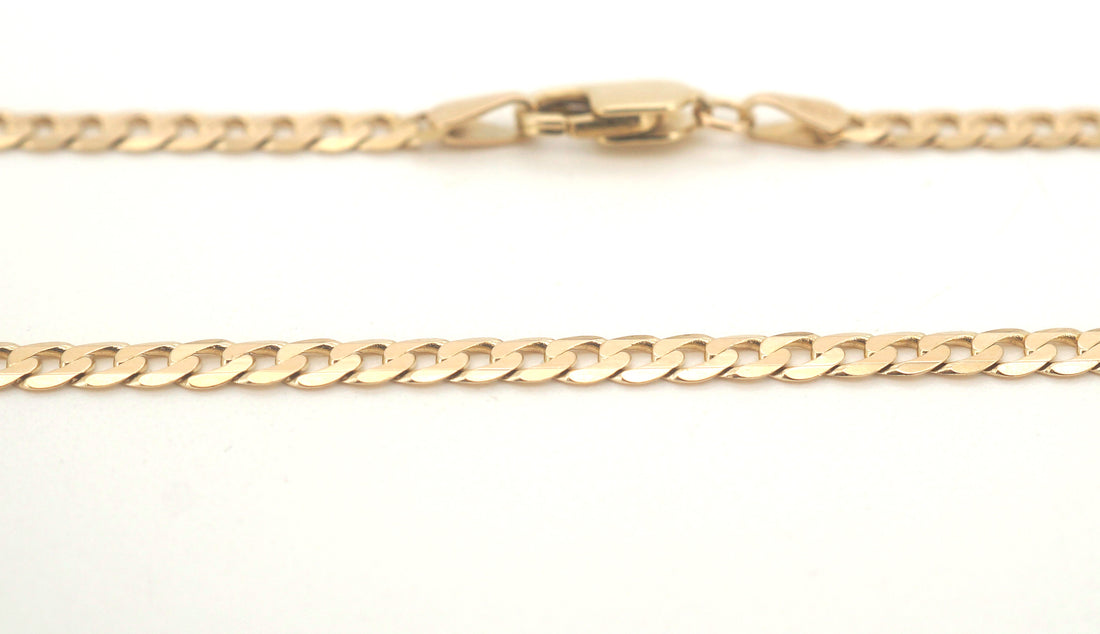 Unisex 9ct Yellow Gold Curb Link Necklace (55cm) - 504751
