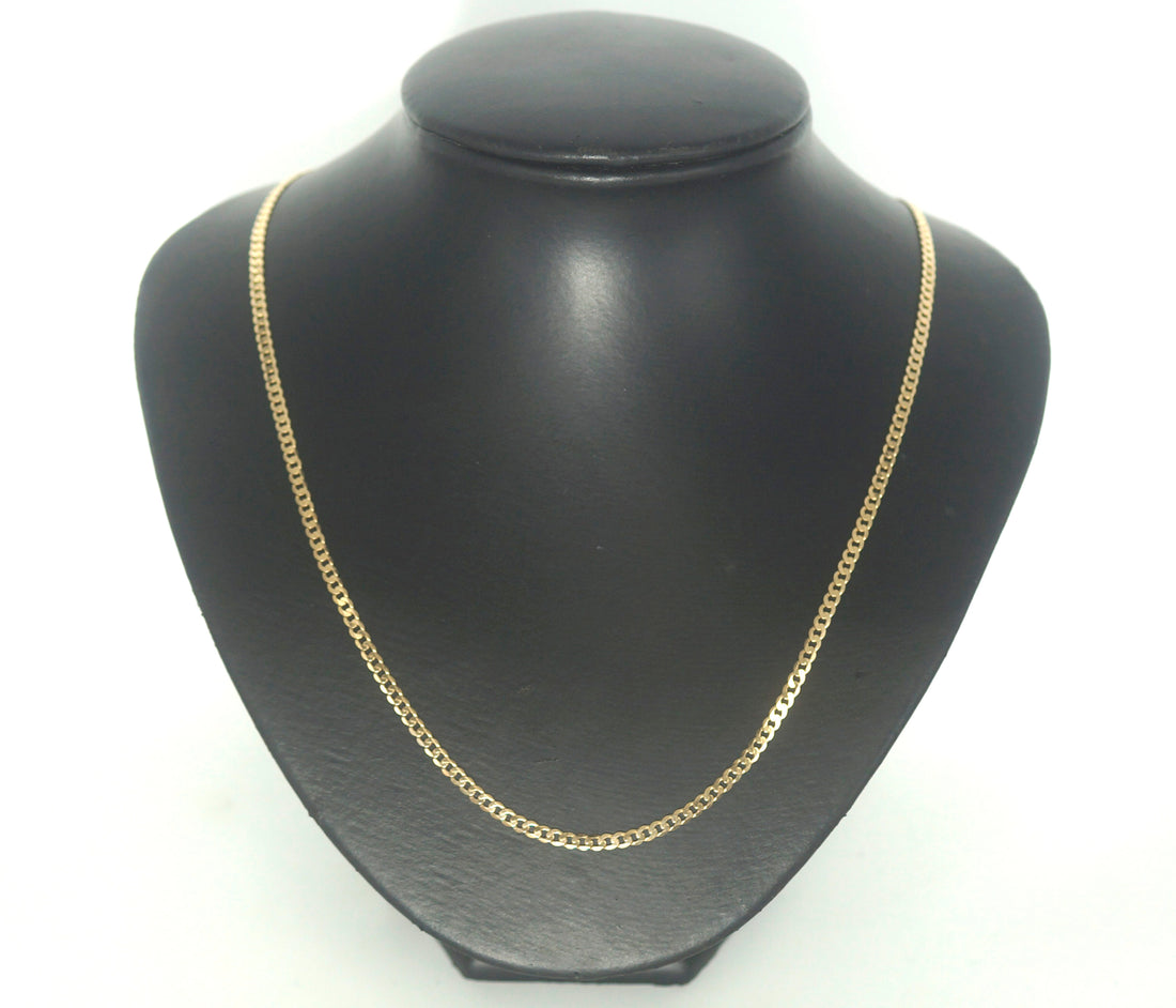 Unisex 9ct Yellow Gold Curb Link Necklace (55cm) - 504751