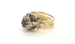 10ct Yellow Gold Sapphire & Diamond Ring (Size N 1/2) - 503313