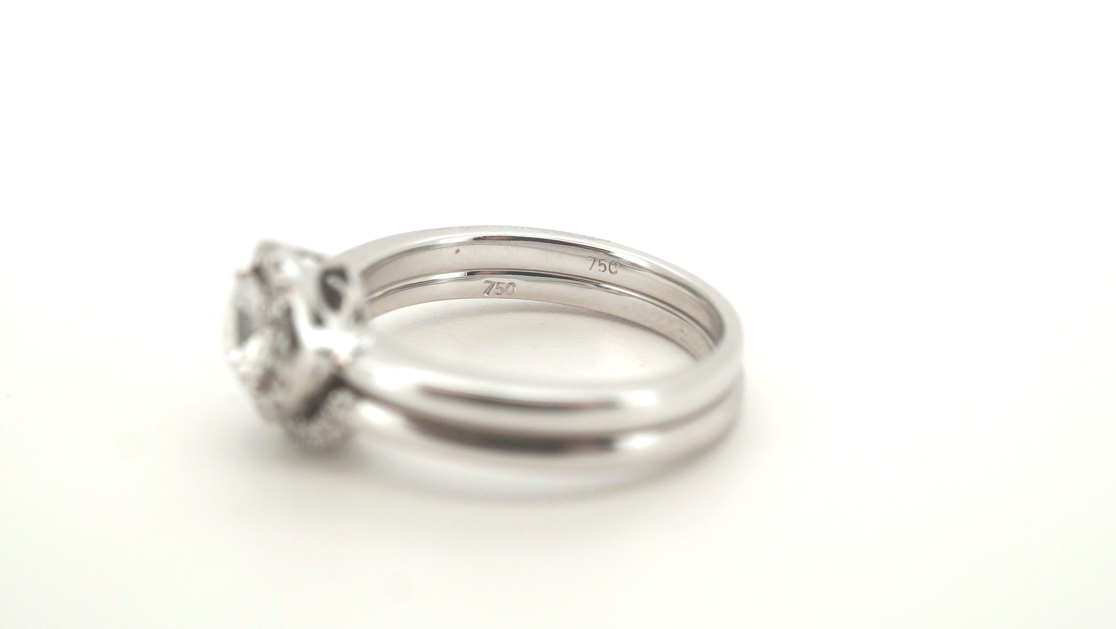 18ct White Gold Diamond Engagement Ring Set (Size K) - 501541