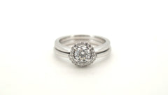 18ct White Gold Diamond Engagement Ring Set (Size K) - 501541