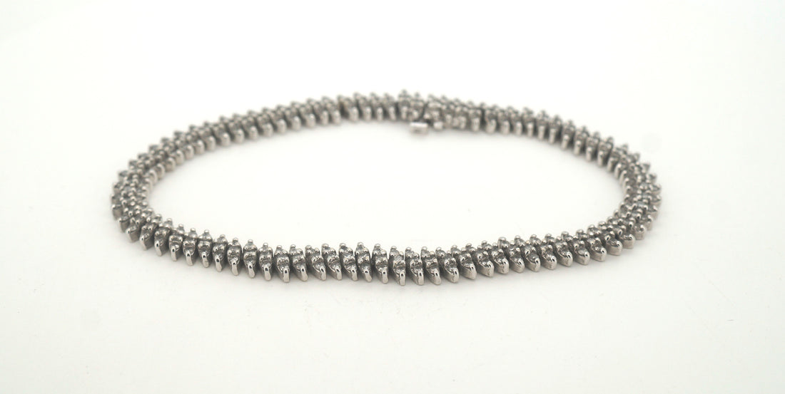 14ct White Gold 243 Diamond Tennis Bracelet (19cm) - 502794