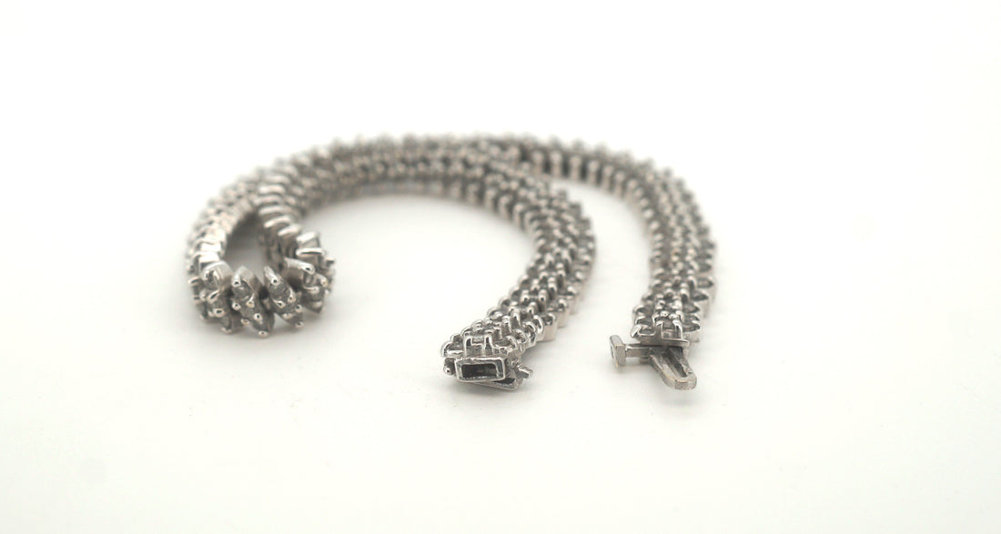 14ct White Gold 243 Diamond Tennis Bracelet (19cm) - 502794