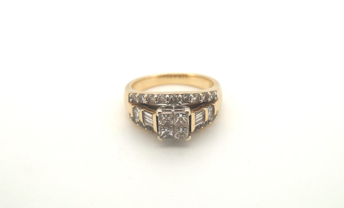 14ct Yellow & White Gold 30 Diamond Ring (Size N 1/2) - 503508