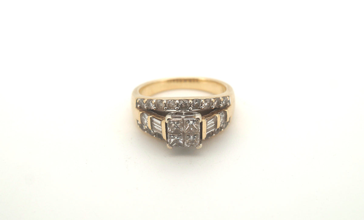 14ct Yellow & White Gold 30 Diamond Ring (Size N 1/2) - 503508