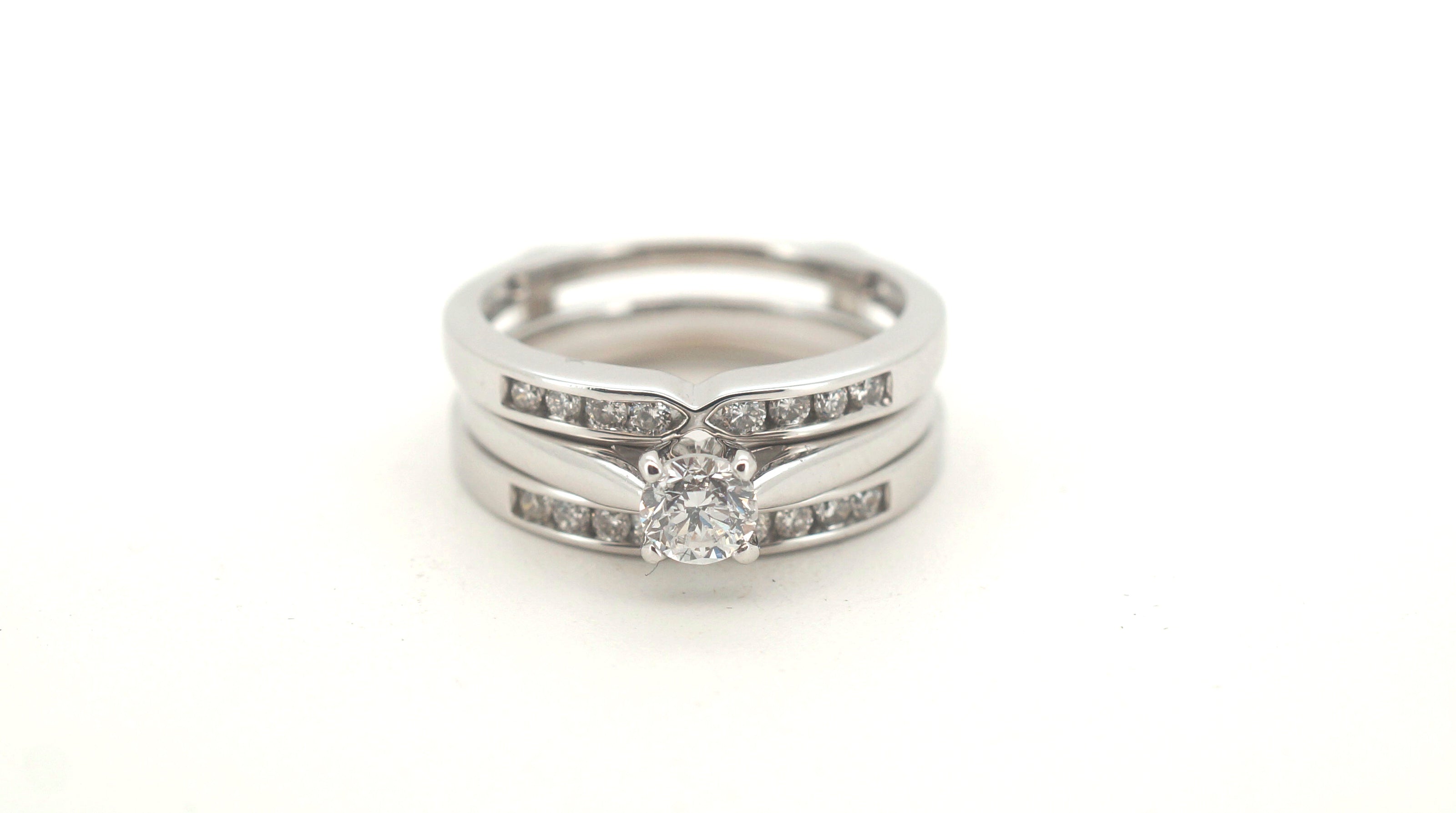 14ct/10ct White Gold Engagement Ring Set - 502144