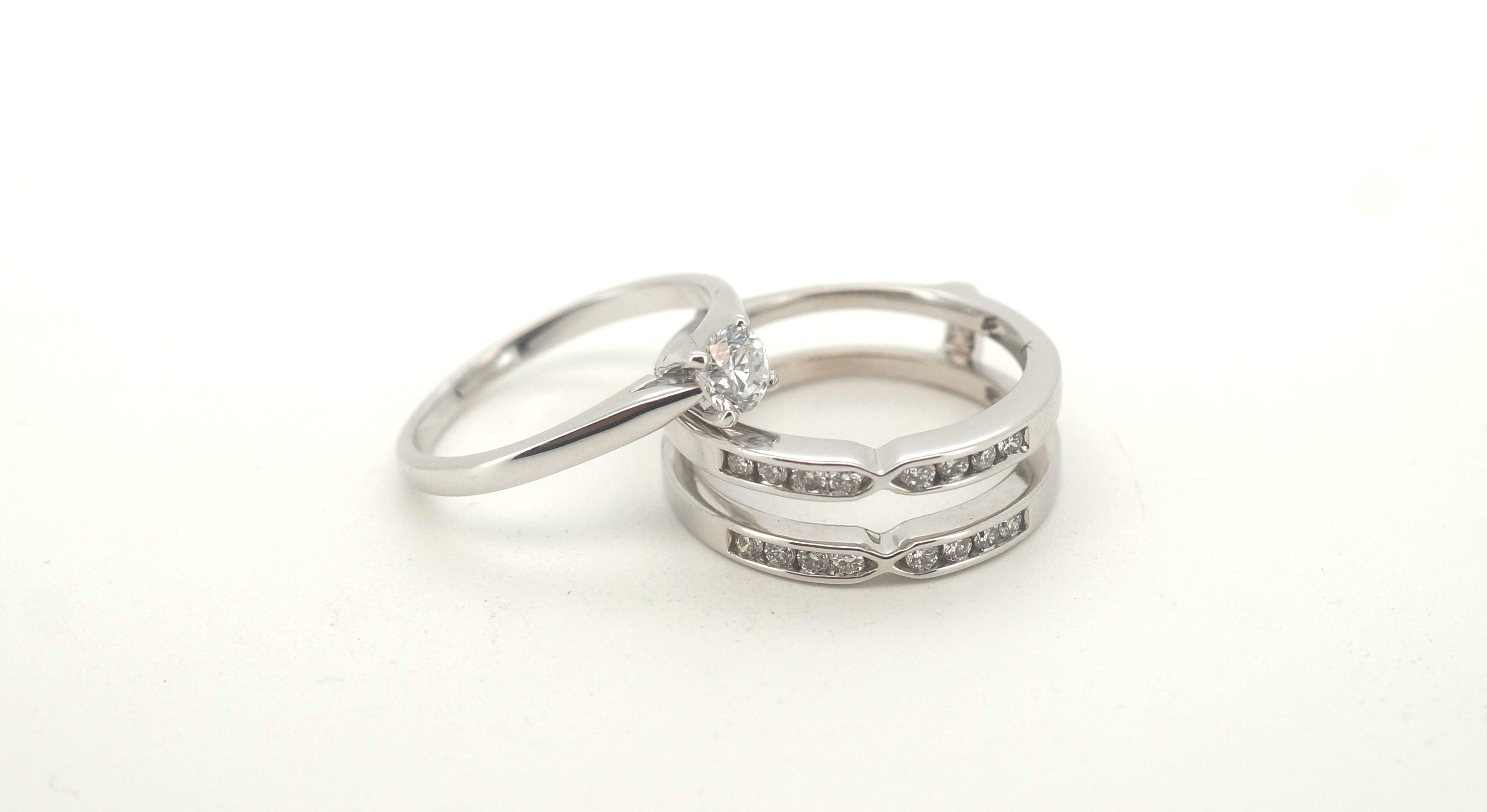 14ct/10ct White Gold Engagement Ring Set - 502144