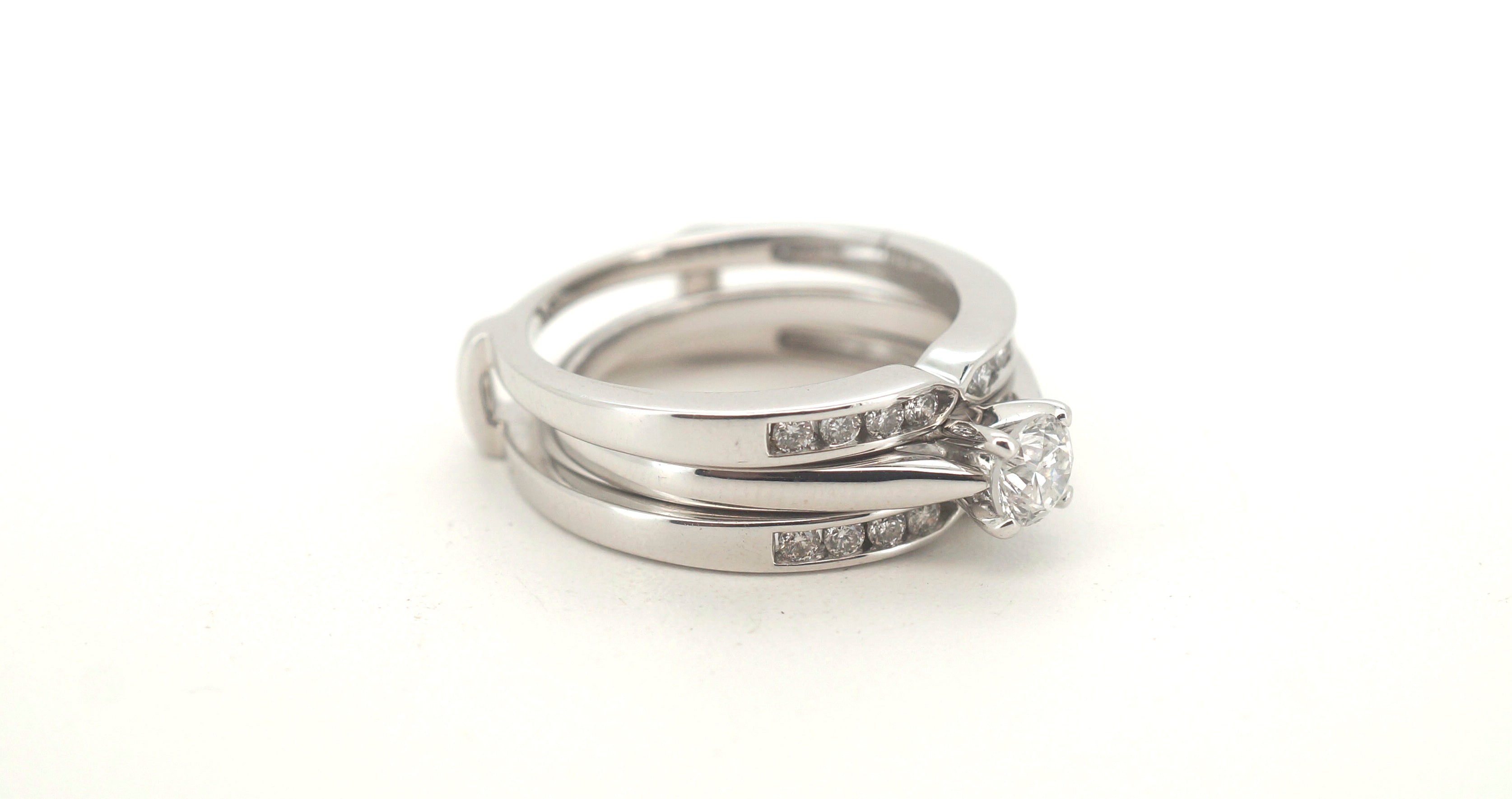 14ct/10ct White Gold Engagement Ring Set - 502144