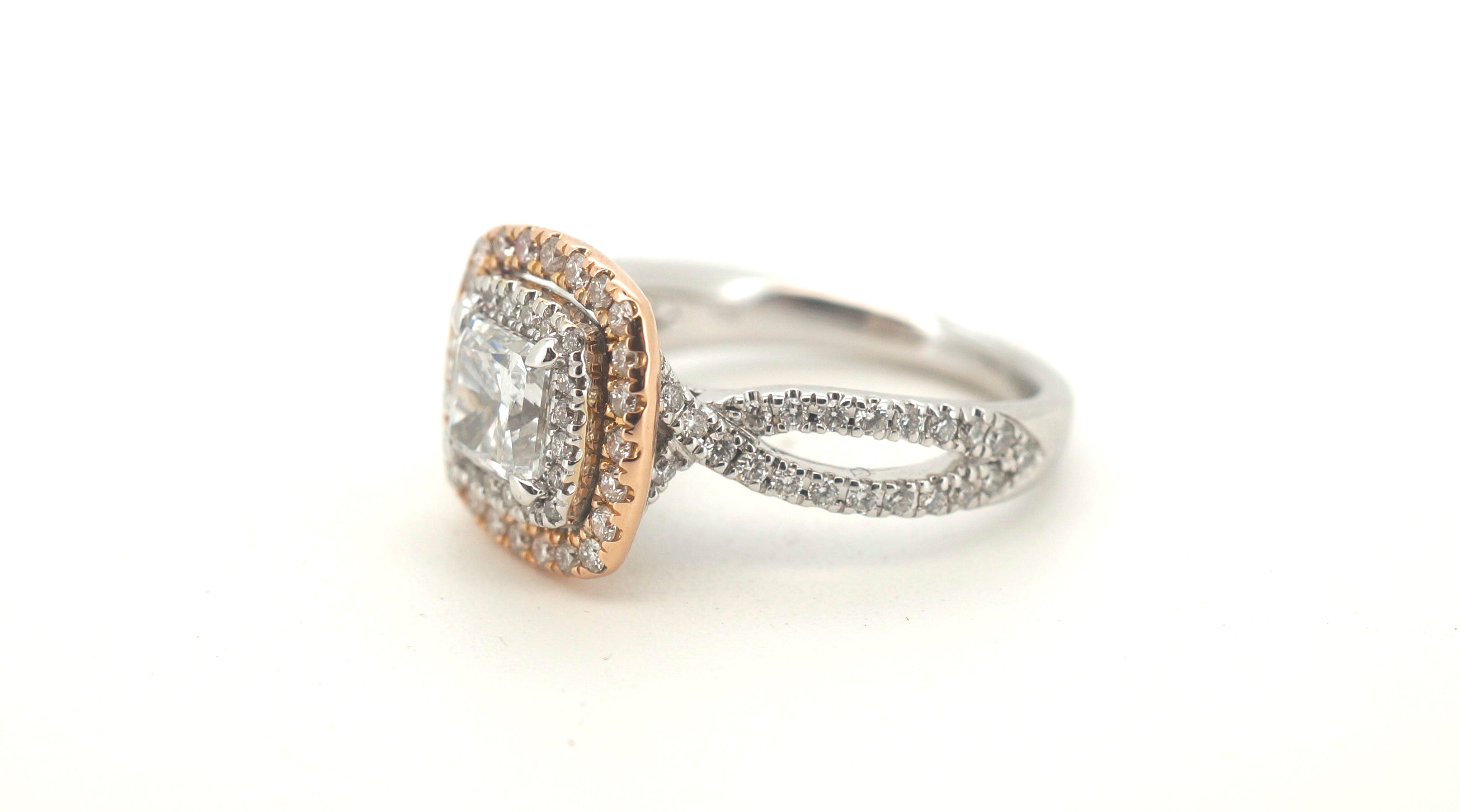 18ct Rose & White Gold 91 Diamond Ring (Size K) - 503412