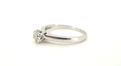 18ct White Gold Solitaire Diamond (Size N 1/2) - 501858