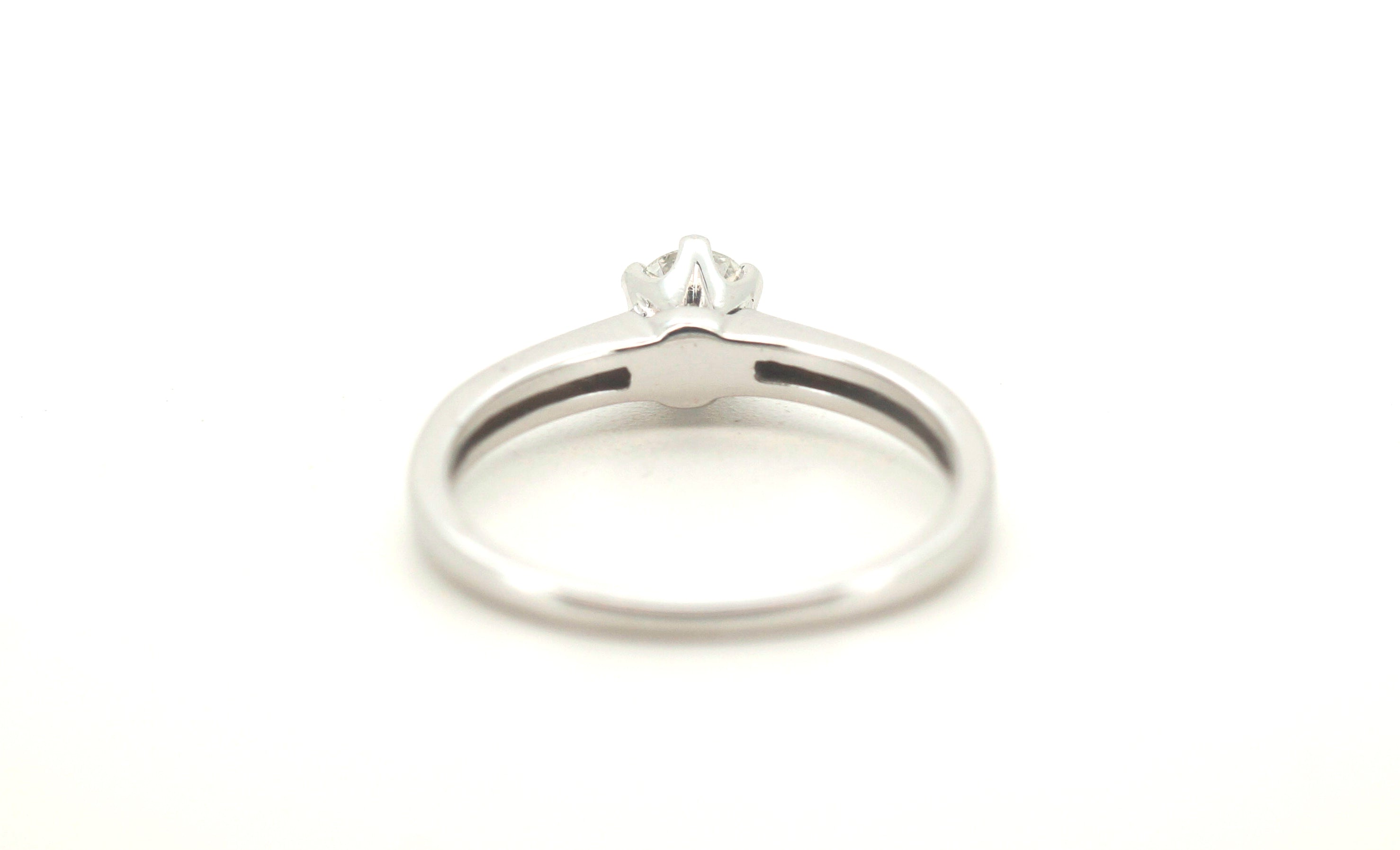 18ct White Gold Solitaire Diamond (Size N 1/2) - 501858