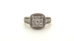 9ct Yellow & White Gold 90 Diamond Cluster Ring (Size O) - 504280