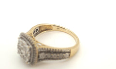9ct Yellow & White Gold 90 Diamond Cluster Ring (Size O) - 504280