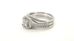 10ct/18ct White Gold Diamond 3 Engagement Ring Set (Size N 1/2) - 502752