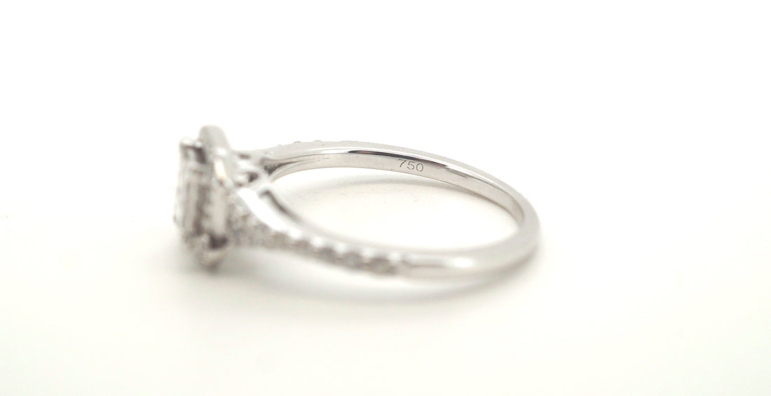 10ct/18ct White Gold Diamond 3 Engagement Ring Set (Size N 1/2) - 502752