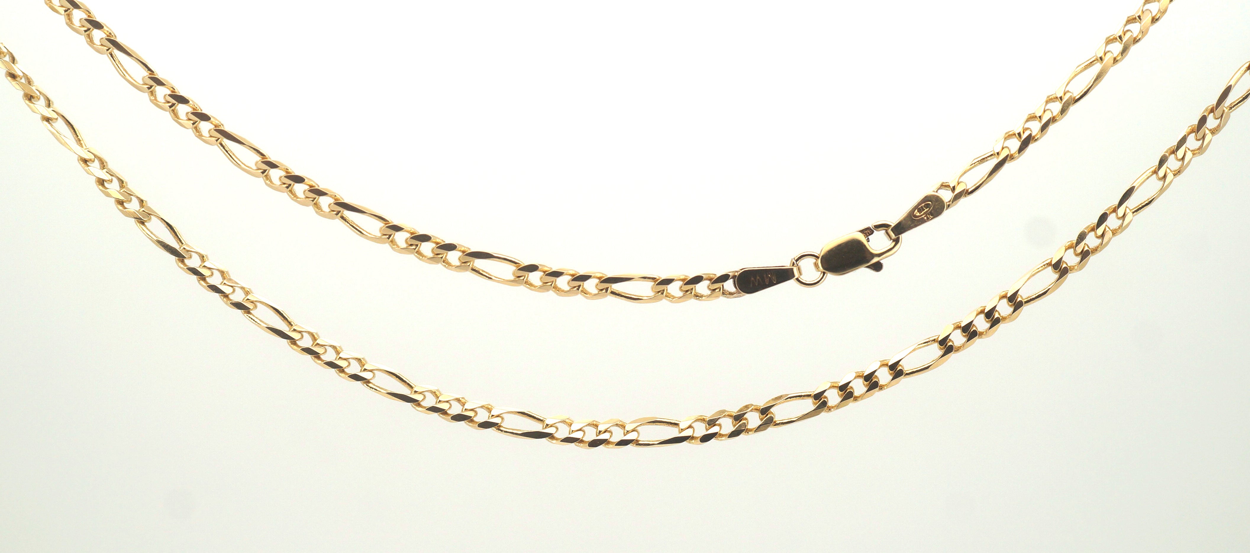 9ct Yellow Gold Figaro Link Necklace (50cm) - 505731