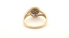 Ladies 9ct Yellow & White Gold Cluster Ring (Size N 1/2) - 506188